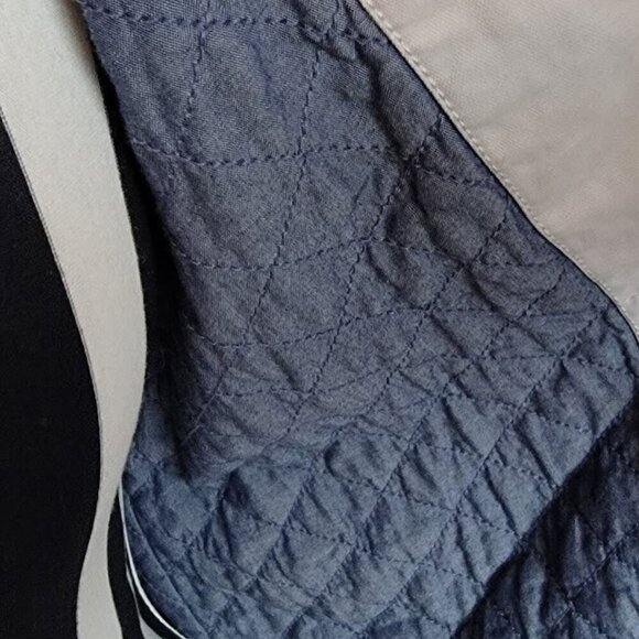 GAP Women’s Gray Canvas 2-way Moto Asymmetric Zip Jacket Cotton - Quilted Detail - Picture 8 of 12